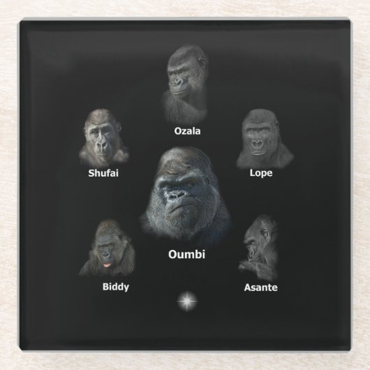 ゴリラ族 ガラスコースター (正面)