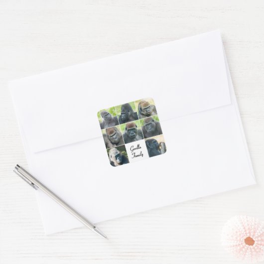 ゴリラ族 スクエアシール (封筒)