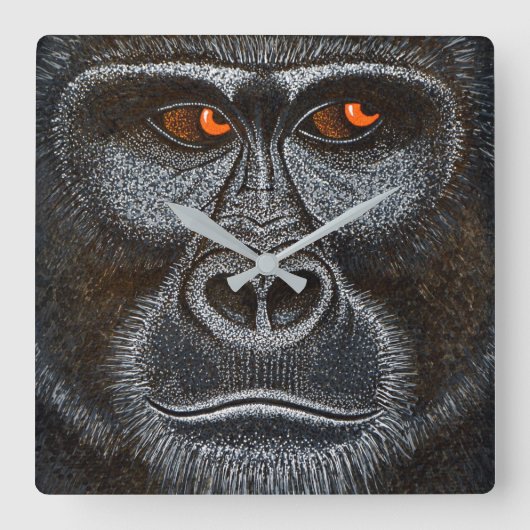ゴリラ時計 スクエア壁時計 (正面)