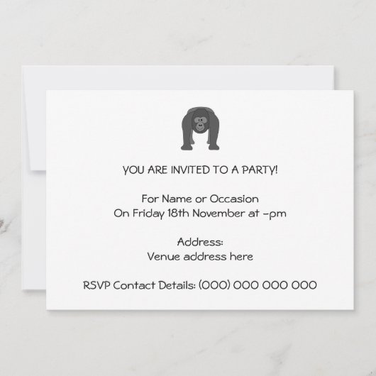 ゴリラ漫画 招待状 (正面)