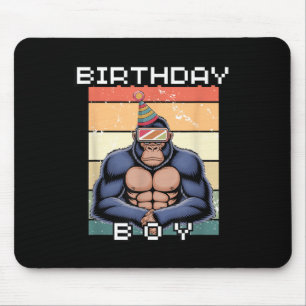 ゴリラ誕生日デコレーションモンキーラベルVrゲーマー マウスパッド