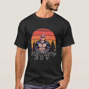 ゴリラ誕生日デコレーションモンキーラベルVRゲーマーF Tシャツ