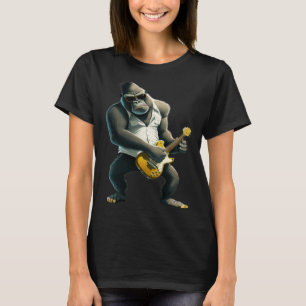 ゴリラ遊のエレキギター動物猿ぐん Tシャツ