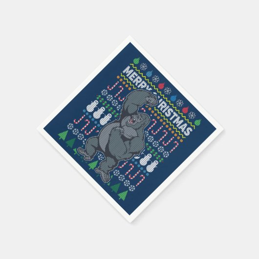 ゴリラ醜いクリスマスセーター野生生物シリーズ スタンダードカクテルナプキン (角)