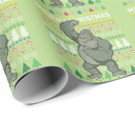 ゴリラ醜いクリスマスセーター野生生物シリーズ ラッピングペーパー