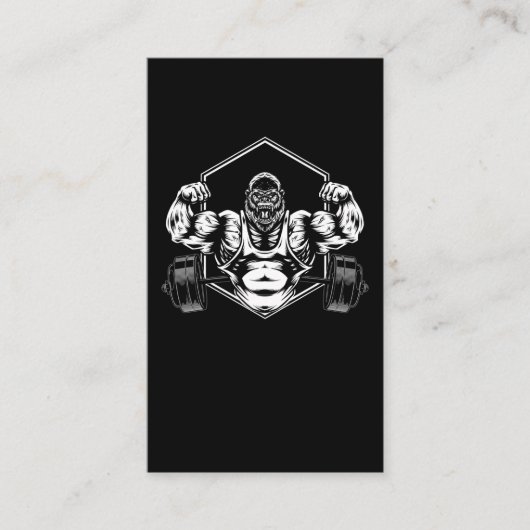 ゴリラ重量挙げのパワーリフティングの動機 名刺 (正面)