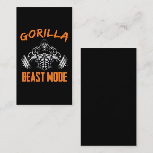 ゴリラ重量挙げビーストパワーリフティングフィットネス 名刺 (正面/裏面)