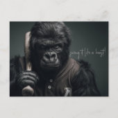 ゴリラ野球選手 ポストカード (正面)