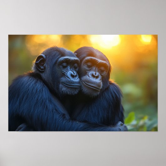 ゴリラ野生動物のくつろいだ肖像 ポスター (正面)