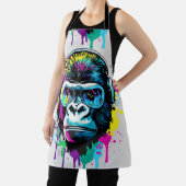 ゴリラ頭 – ゴリラカラフルエプロン エプロン (インサイチュ)