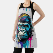 ゴリラ頭 – ゴリラカラフルエプロン エプロン (インサイチュ)