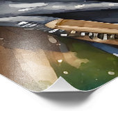 ゴリラ(ばちゃばちゃ)跳ねるアートウォーターカラーポートレート フォトプリント (角)