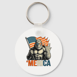 ゴリラ アメリカ国旗 サングラス ジョーク 愛国心 キーホルダー