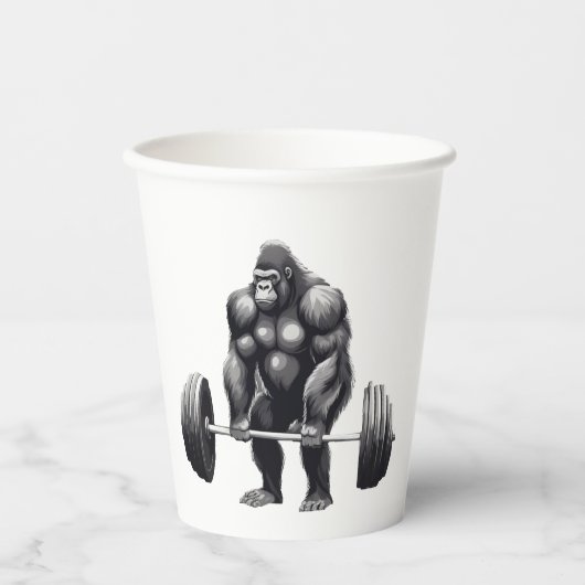 ゴリラ・デッドリフト 紙コップ (正面)