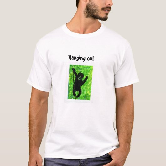 ゴリラ・モンキーおもしろい・アニマルアート Tシャツ (正面)