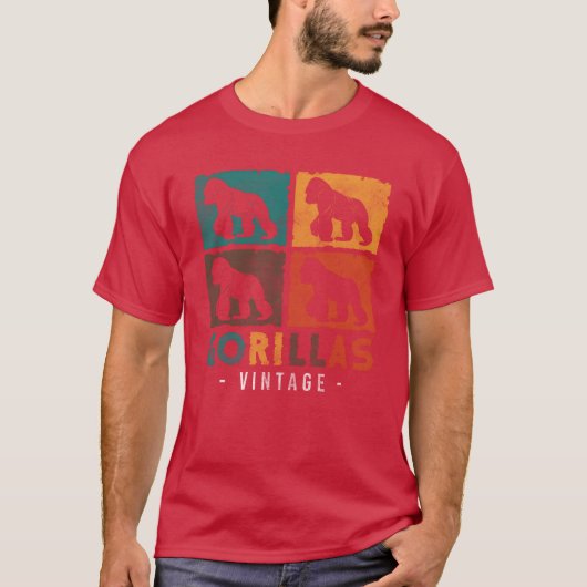 ゴリラ 動物 スポーツ チンパンジー 少年 Tシャツ (正面)