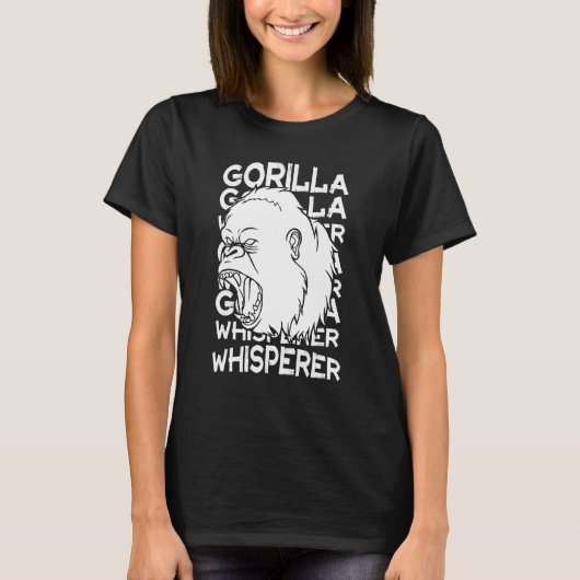 ゴリラ 動物 名言 猿 生息地 シルバーバック ウェス Tシャツ (正面)