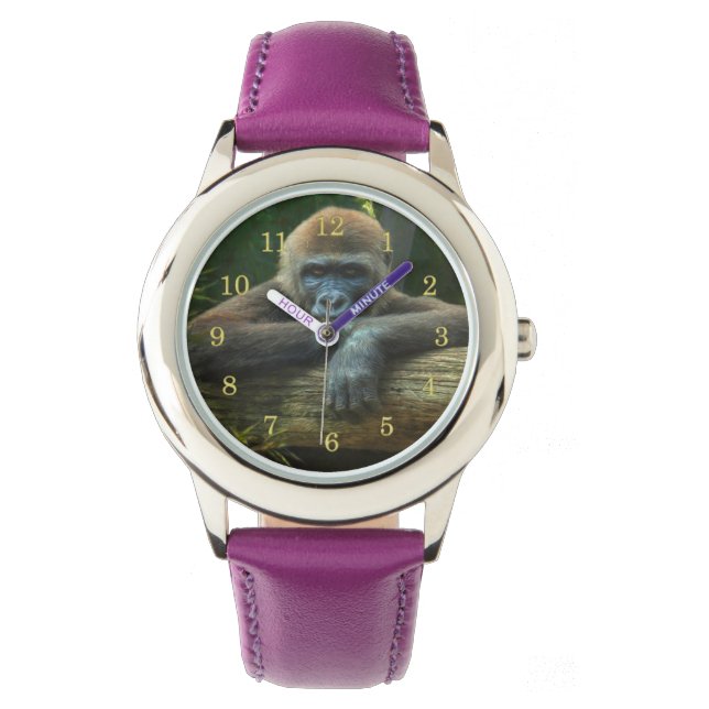 ゴリラ「救我々の種」 腕時計 (正面)