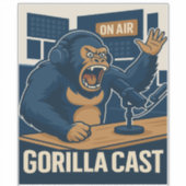 ゴリラPodcast配信スタジオ 楽しいポッドキャスター シール (正面)