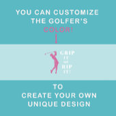 ゴルおもしろいフユーモアのあるグリップウォンズティール(緑がかった色)カスタム ゴルフタオル