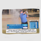 ゴルおもしろいフ ️ニュース♂ 40th 50th 60th男性誕生日 ゴルフタオル (横)