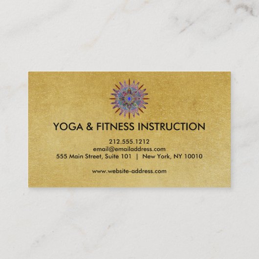 ゴルエレガントゲンロータスフラワーロゴヨガビジネス 名刺 (裏面)