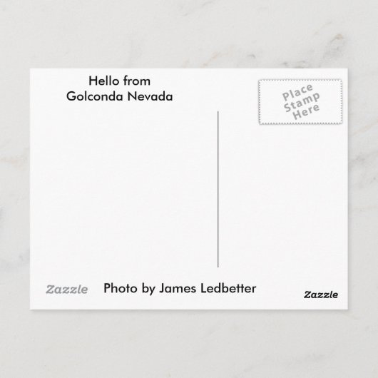 ゴルコンダ・ネバダの古い学校舎のはがき ポストカード (裏面)