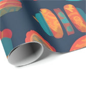 ゴルゴンレトロカラフルパタパーソナライズされたーン ラッピングペーパー (ロールコーナー)