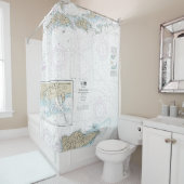 ゴルダ・トゥ・セント・トマスとセント・クロワ航海のーのチャート シャワーカーテン (インサイチュ)