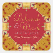 ゴルディハート結婚ズ発表ステッカー スクエアシール (正面)