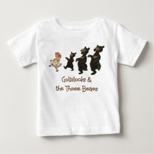 ゴルディロックと3頭の熊-くま遊さん ベビーTシャツ