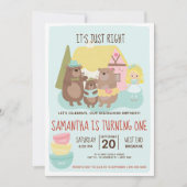 ゴルディロックスとスリーベアーズ誕生日招待状 招待状 (正面)