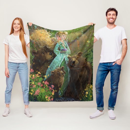 ゴルディロックスと三頭のクマ フリースブランケット (インサイチュ)