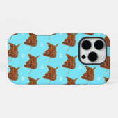 ゴルディー ゴールデンドゥードル ブルー iPhoneケース (裏面横)