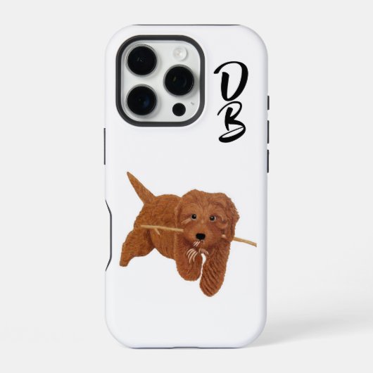 ゴルディー ゴールデンドゥードル 白 iPhoneケース (裏面)
