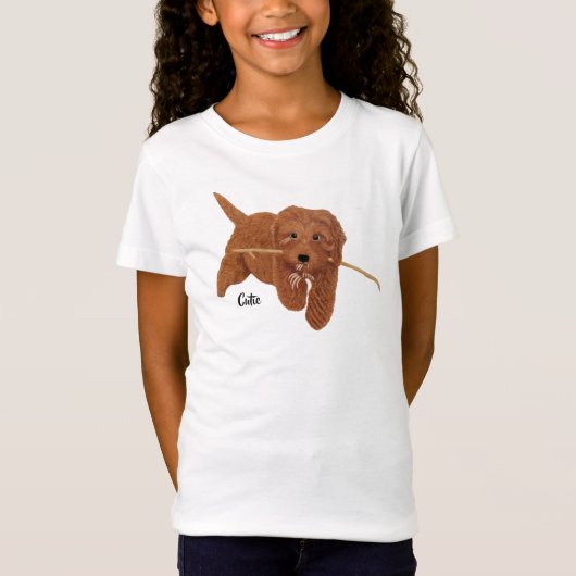 ゴルディー ゴールデンドゥードル 白 Tシャツ (正面)