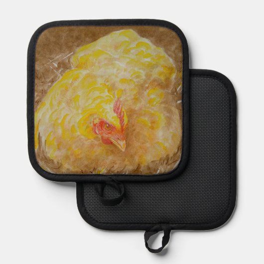 ゴルディ・ザ・チキン 鍋敷き (正面/裏面)