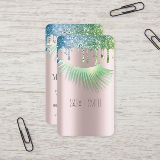 ゴルデスタイリッシュバラグリッタードリップスまつげ 名刺 (正面/裏面インサイチュ)