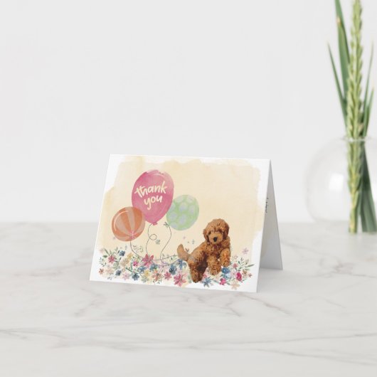『ゴルデンドゥードルの子犬』 サンキューカード (正面)