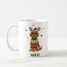 ゴルデンドゥードル犬のクリスマス コーヒーマグカップ