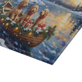 ゴルデンドゥードル クリスマス ボート ホリデー カッティングボード (角)
