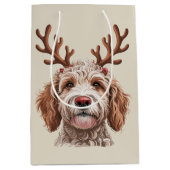 ゴルデンドルクリスマスラバードッグマママプレゼント ミディアムペーパーバッグ (正面)