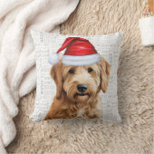ゴルデンドルドッグウォーター色ウーフクリスマス クッション (ブランケット)