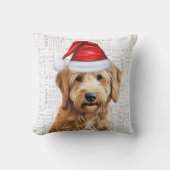 ゴルデンドルドッグウォーター色ウーフクリスマス クッション (正面)
