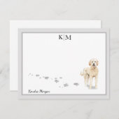 ゴルデンドルドッグスタンディンググレーモ縁どノグラム ノートカード (正面/裏面)