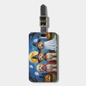 ゴルデンドルドッグスパンプキンハロウィンおもしろい ラゲッジタグ (正面縦)