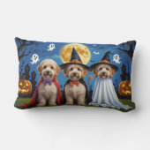 ゴルデンドルドッグスパンプキンハロウィンおもしろい ランバークッション (裏面)