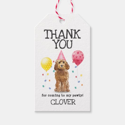 ゴルデンドルドッグ誕生日サンキューオファーギフトラベル ギフトタグ (正面)
