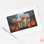 ゴルデンドルハロウィン不気味 長方形シール (封筒)