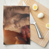 ゴルデンドルパピーオータムデライトカボチャ キッチンタオル (四つ折り)